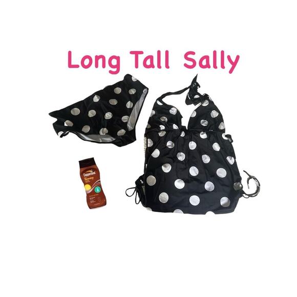 NWOT Long Tall Sally Two Piece Polka Dot Tankini Sz. 16 - Picture 1 of 4